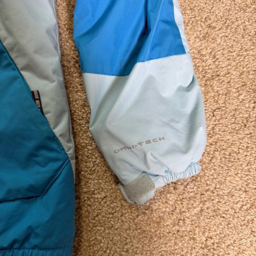 Columbia Kids Omni-Heat Two Tone Blue‎ Coat Hooded Insulated Winter Snow 7/8 S